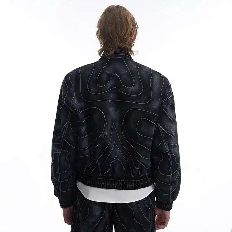 High Street Men's Two-piece Solid Color Turn-down setup XL33