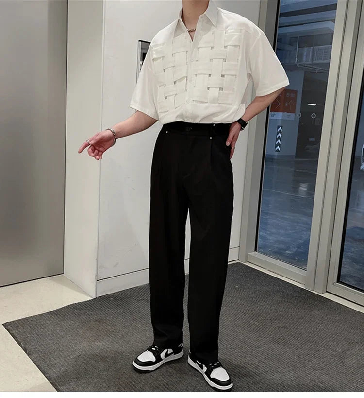 韓国系、イントレチャートデザインTシャツ XL20