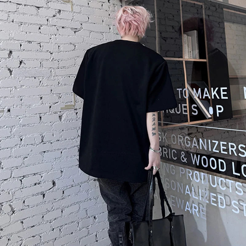韓国モード系、オーバーサイズ、ショルダーパッチウェア XL4