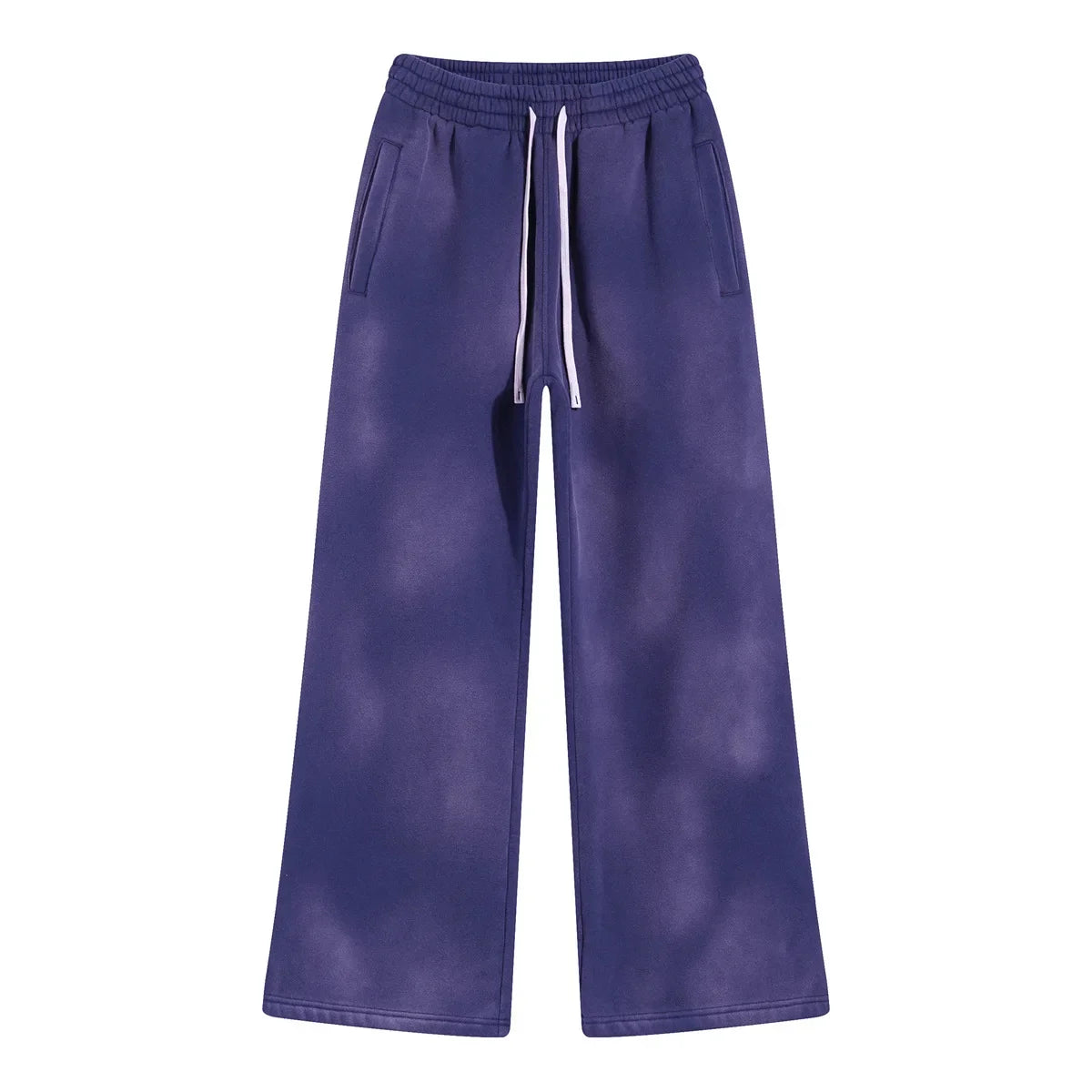 Winter New Fleece Sweatpants Men Splashing Ink Spray Dyeing Wash Distressed Wide Joggers Grinding Edges Baggy Plush Pants XL44