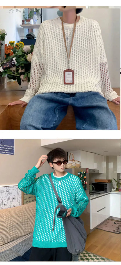 編み込みニットセーター　XL22