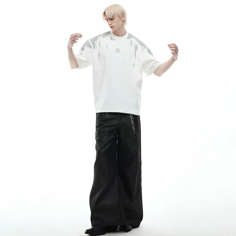 パッチワークパターンシルエットTシャツ　XL24
