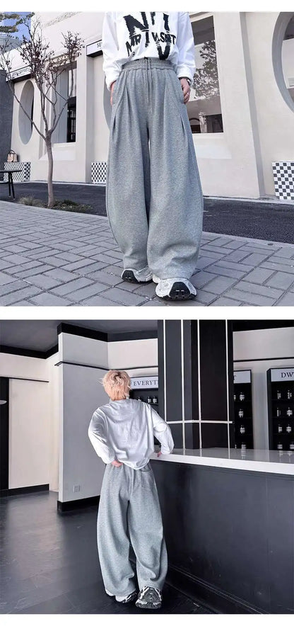 韓国モード系、オーバーサイズ、ワイドスウェットパンツ  XL1