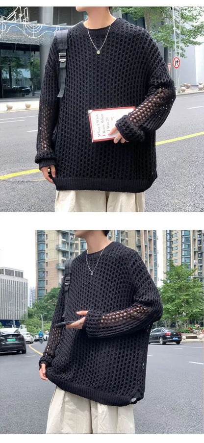編み込みニットセーター　XL22