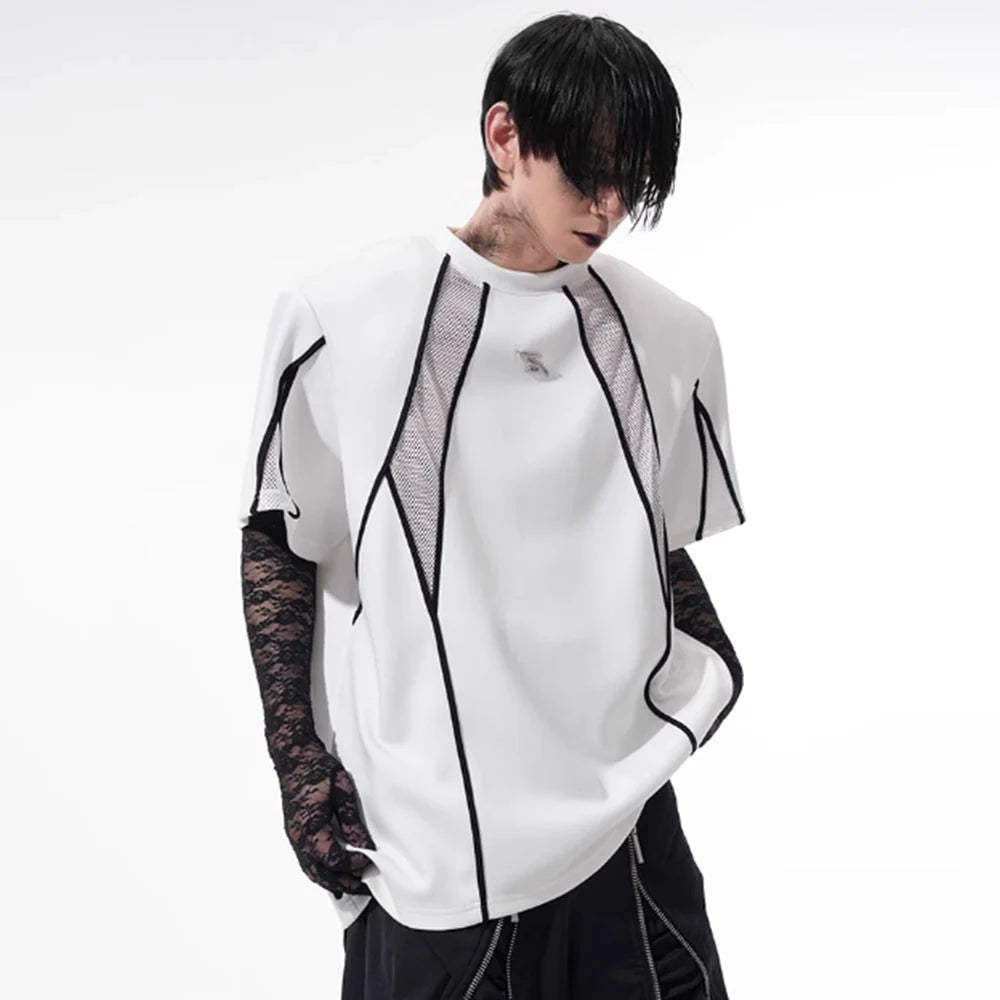 Y2K,ニッチデザインメッシュTシャツ　XL16