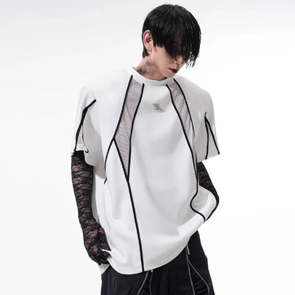 Y2K,ニッチデザインメッシュTシャツ　XL16