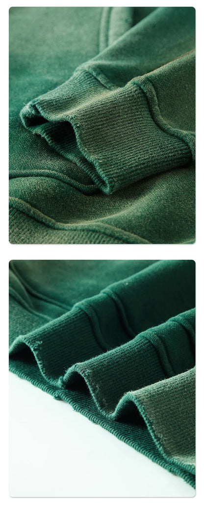 Solid Color Blanks plus fleece thicken spray-dyed aged hoodie XL37