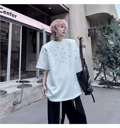 パッチワークデザインTシャツ　XL30