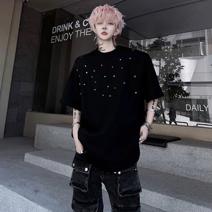 パッチワークデザインTシャツ　XL30