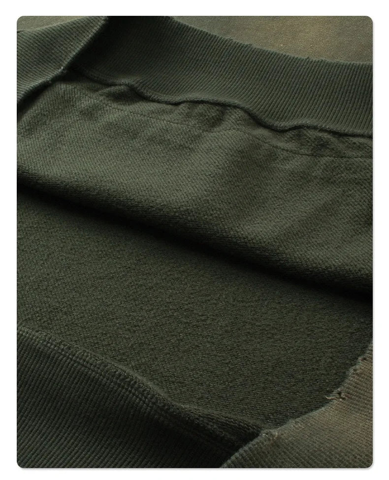 Spray-stained ink holes worn hoodie　XL43