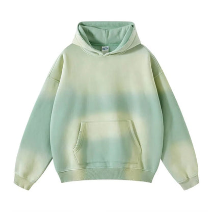 Solid Color Blanks plus fleece thicken spray-dyed aged hoodie XL37