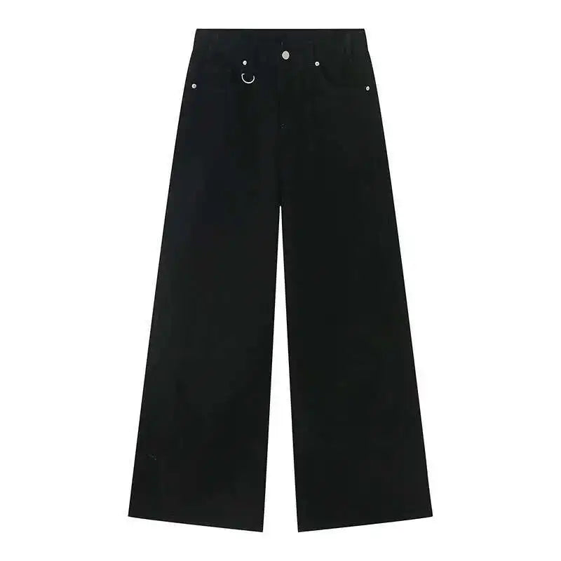 Men's Vintage Jeans Fashion Washed Street Casual Wide Leg Denim Pants Summer Distressed Loose Male Versatile Trousers 9C354 XL55
