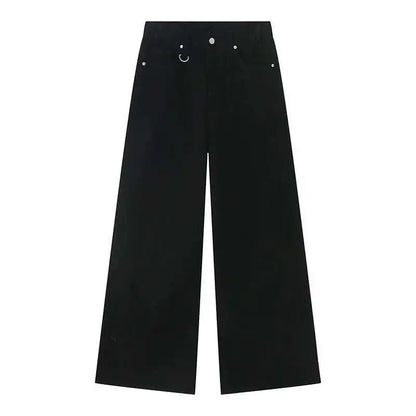Men's Vintage Jeans Fashion Washed Street Casual Wide Leg Denim Pants Summer Distressed Loose Male Versatile Trousers 9C354 XL55