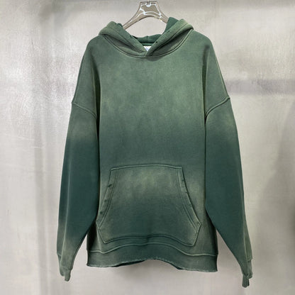Solid Color Blanks plus fleece thicken spray-dyed aged hoodie XL37