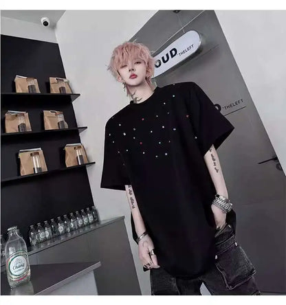 パッチワークデザインTシャツ　XL30