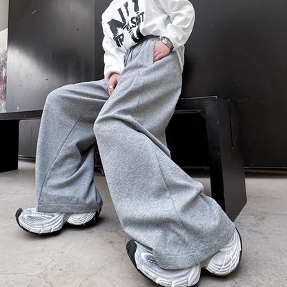 韓国モード系、オーバーサイズ、ワイドスウェットパンツ  XL1