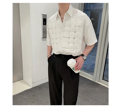 韓国系、イントレチャートデザインTシャツ XL20