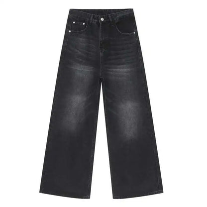 Men's Straight Jeans American Style Gradient Color Button Pockets Male Wide Leg Denim Pants Casual Spring New Chic 9C4510 XL48