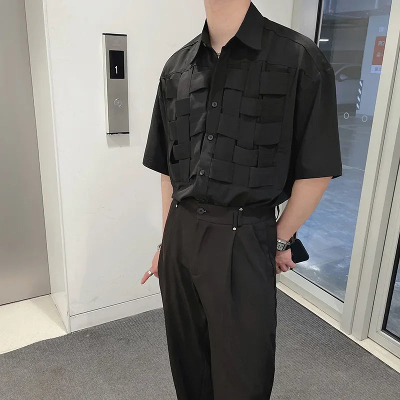 韓国系、イントレチャートデザインTシャツ XL20