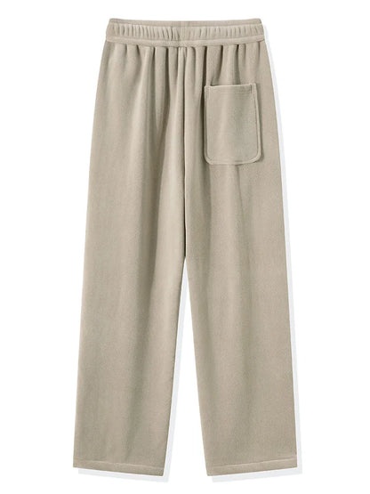 Winter Men's Sweatpants Korean Fashion Thick Warm Fleece Wide Leg Straight Loose Track Pants Male Casual Thermal Velvet Trousers　XL41