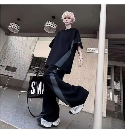 カラーコントラストデザインTシャツ　XL25