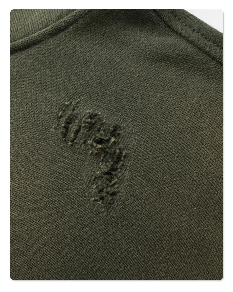Spray-stained ink holes worn hoodie　XL43
