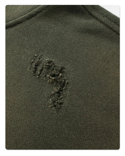 Spray-stained ink holes worn hoodie　XL43