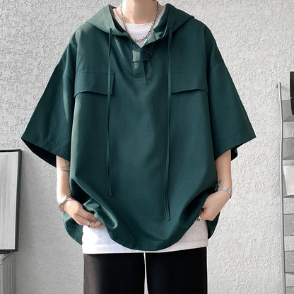 韓国系、パーカーTシャツ　XL5