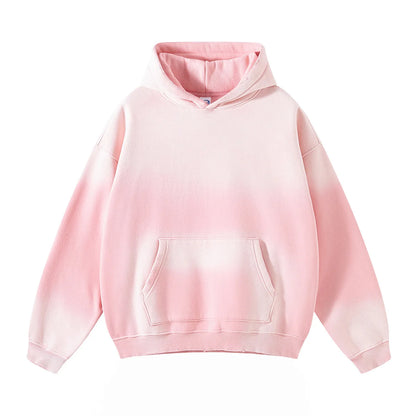 Solid Color Blanks plus fleece thicken spray-dyed aged hoodie XL37