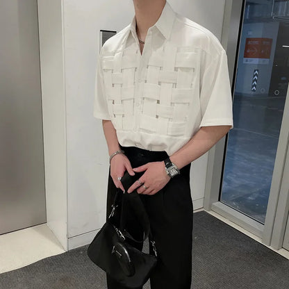 韓国系、イントレチャートデザインTシャツ XL20