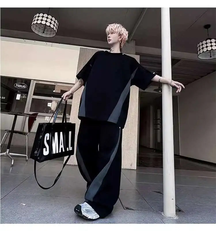 カラーコントラストデザインTシャツ　XL25