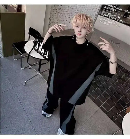カラーコントラストデザインTシャツ　XL25
