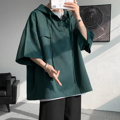 韓国系、パーカーTシャツ　XL5