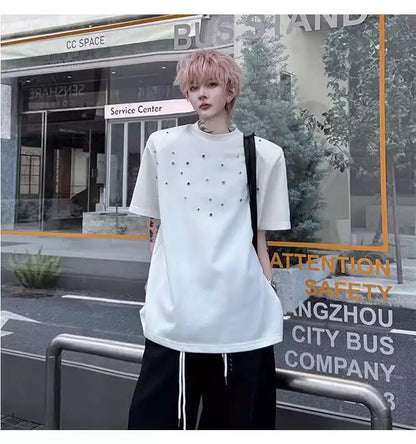パッチワークデザインTシャツ　XL30