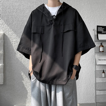 韓国系、パーカーTシャツ　XL5