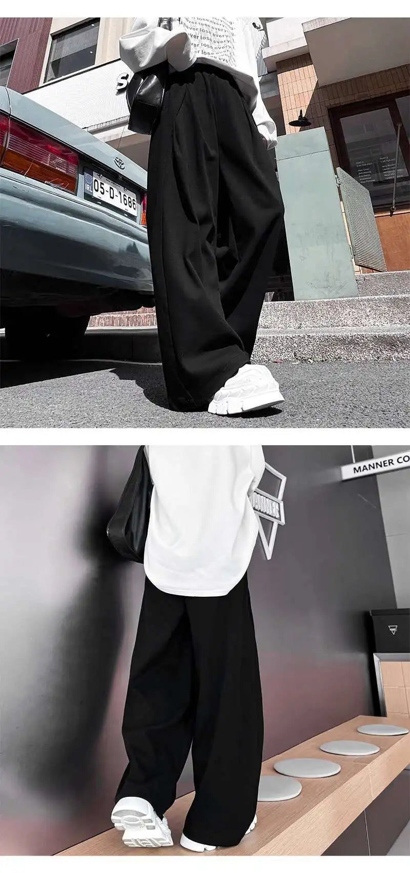 韓国モード系、オーバーサイズ、ワイドスウェットパンツ  XL1