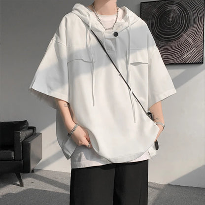 韓国系、パーカーTシャツ　XL5