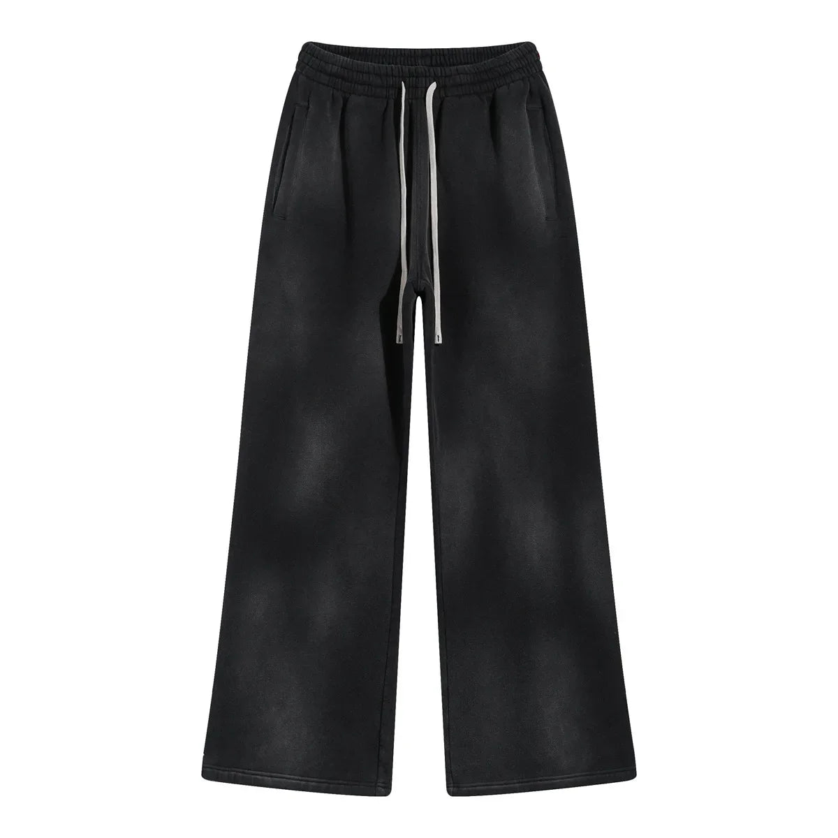 Winter New Fleece Sweatpants Men Splashing Ink Spray Dyeing Wash Distressed Wide Joggers Grinding Edges Baggy Plush Pants XL44