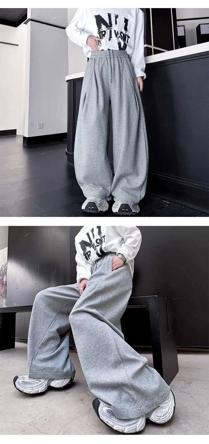 韓国モード系、オーバーサイズ、ワイドスウェットパンツ  XL1