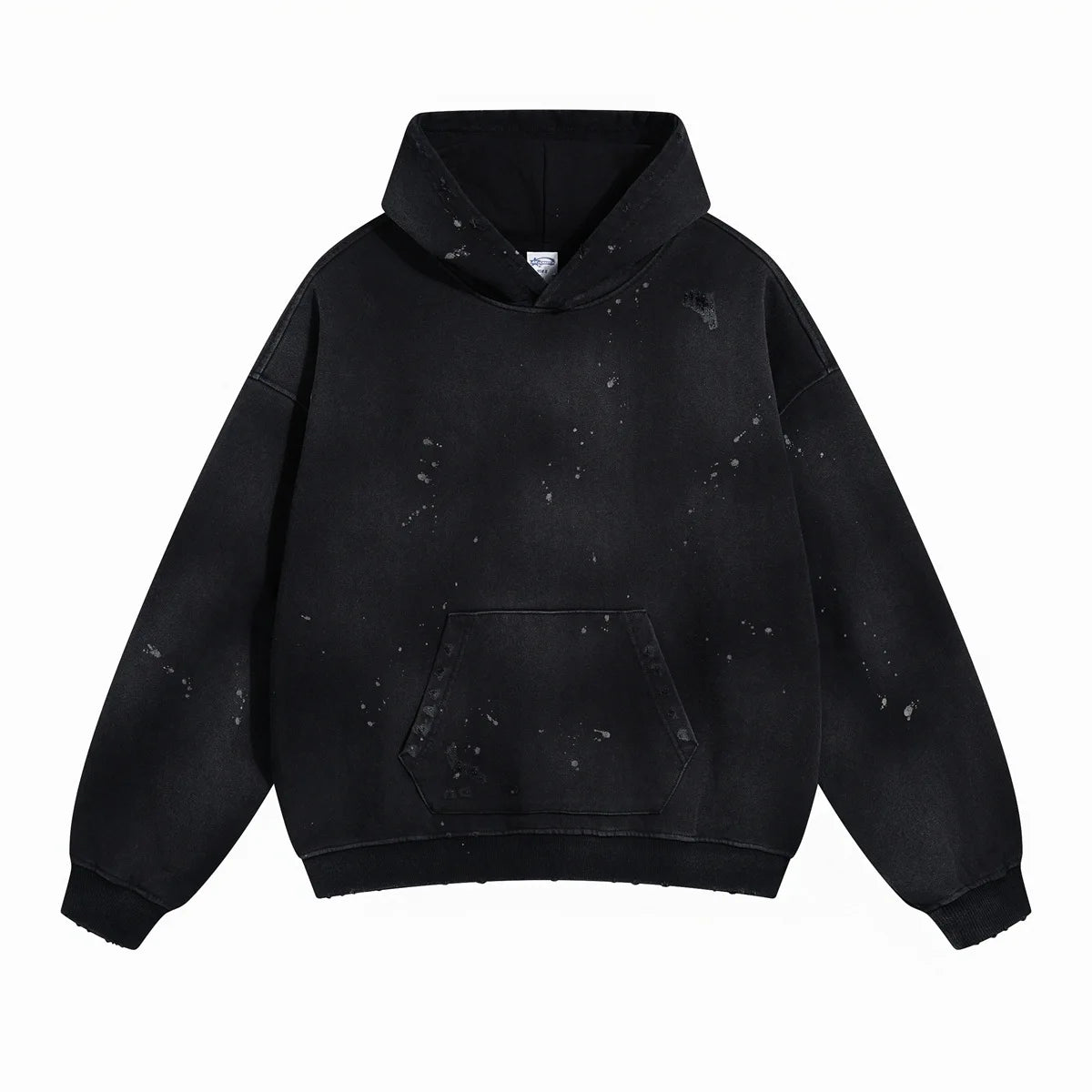 Spray-stained ink holes worn hoodie　XL43