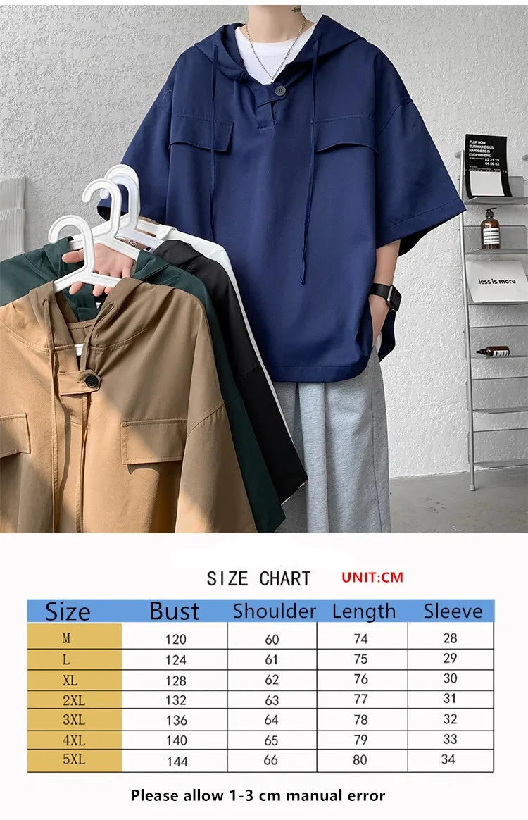 韓国系、パーカーTシャツ　XL5