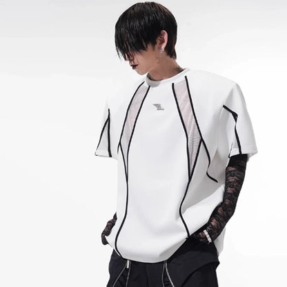 Y2K,ニッチデザインメッシュTシャツ　XL16