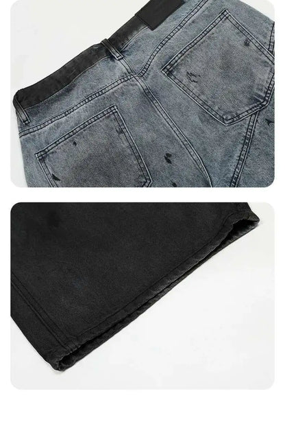 Men's Jeans New American Curved Knife Tide Denim Pants Wide Legs Loose Solid Color Male Trousers Spring 2025 XL38