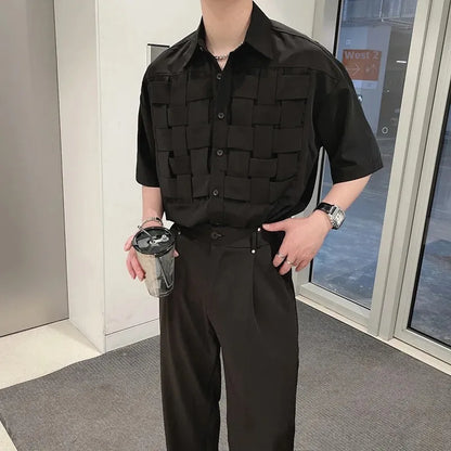 韓国系、イントレチャートデザインTシャツ XL20