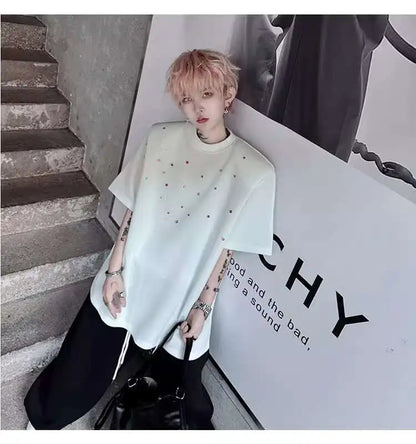パッチワークデザインTシャツ　XL30