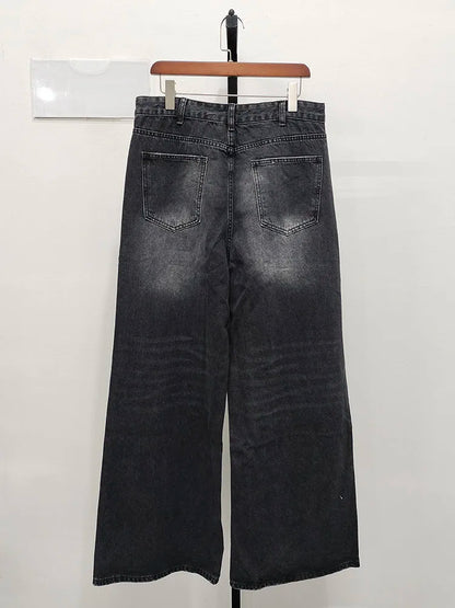 オーバーサイズ、ワイドレッグルーズデニムパンツ　XL15