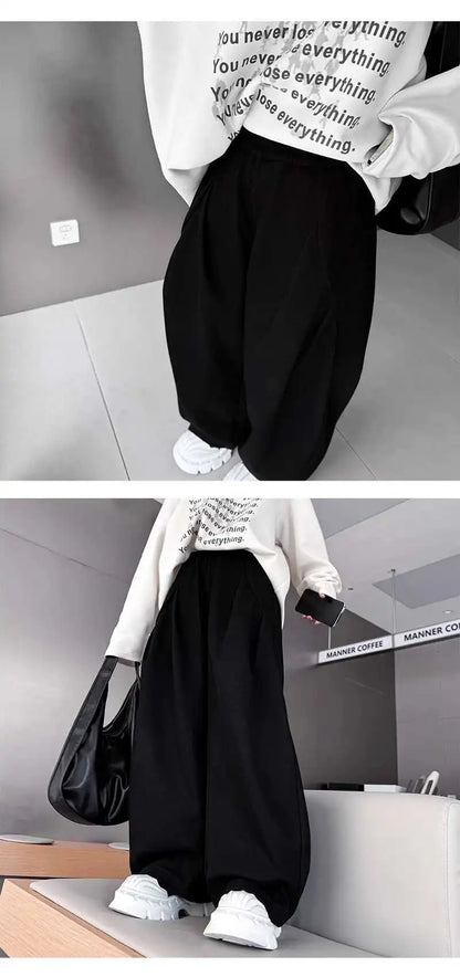 韓国モード系、オーバーサイズ、ワイドスウェットパンツ  XL1
