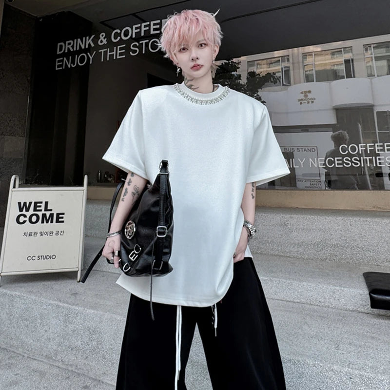 韓国モード系、オーバーサイズ、ショルダーパッチウェア XL4