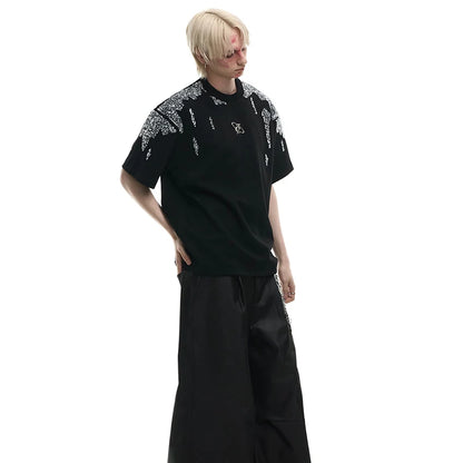 パッチワークパターンシルエットTシャツ　XL24