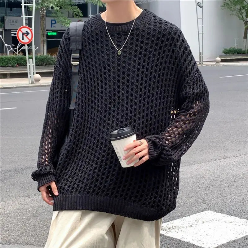 編み込みニットセーター　XL22
